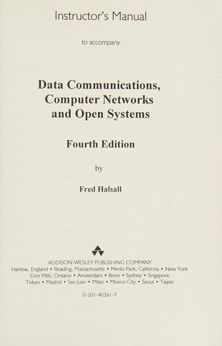 Fred Halsall: Data Communications, Computer Networks and Open Systems (1996, Addison Wesley Longman)