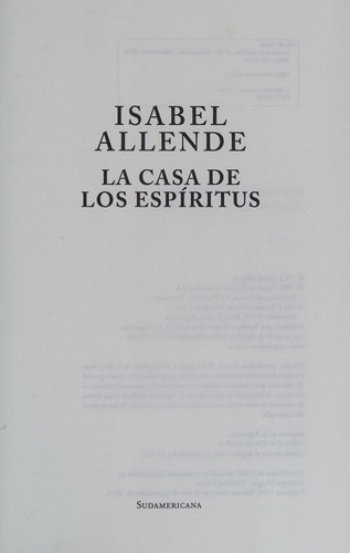 Isabel Allende: La casa de los espíritus (Spanish language, 2013, Sudamericana)