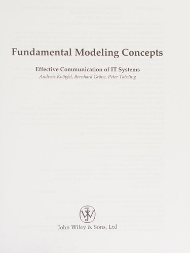 Andreas Knöpfel: Fundamental modeling concepts (2005, J. Wiley & Sons)