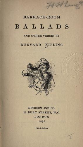Rudyard Kipling: Barrack-room ballads and other verses. (1892, Methuen)