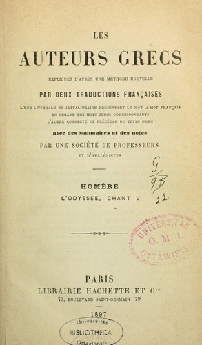 Homer: L'Odyssée (French language, 1897, Hachette)