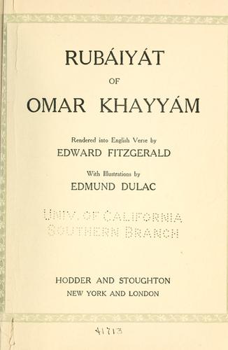 Omar Khayyam: Rubaiyat of Omar Khayyam (1909, Hodder and Stoughton)