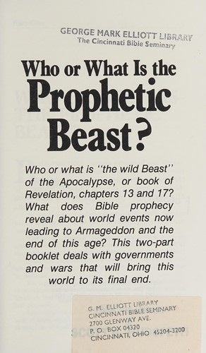 Herbert W. Armstrong: Who or what is the prophetic beast? (1960, Worldwide Church of God,])
