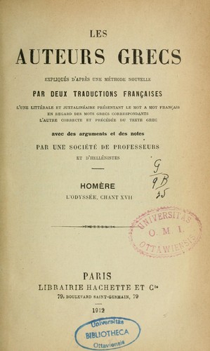 Homer: L'Odyssée (French language, 1897, Hachette)