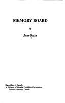 Jane Rule: Memory board (1987, Mcmillan of Canada)