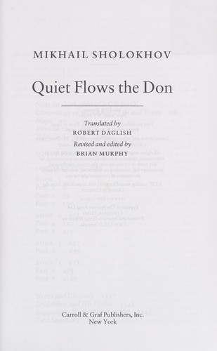Mikhail Aleksandrovich Sholokhov: Quiet flows the Don (1996, Carroll & Graf Publishers)