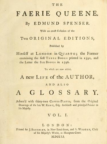 Edmund Spenser: The faerie queene (1751, Printed for J. Brindley and S. Wright)
