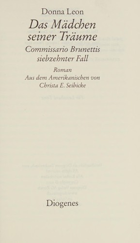 Donna Leon: Das Mädchen seiner Träume (German language, 2010, Diogenes)