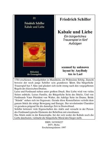 Friedrich Schiller: Kabale und Liebe (German language, 1997, dtv Verlagsgesellschaft)