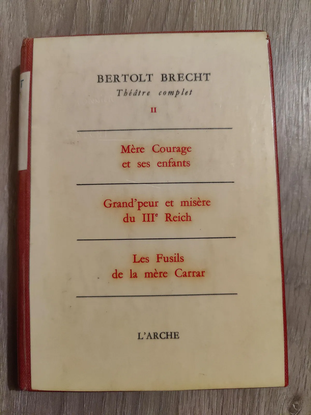 Bertolt Brecht: Theatre complet 2 (French language, 1959, L'Arche)