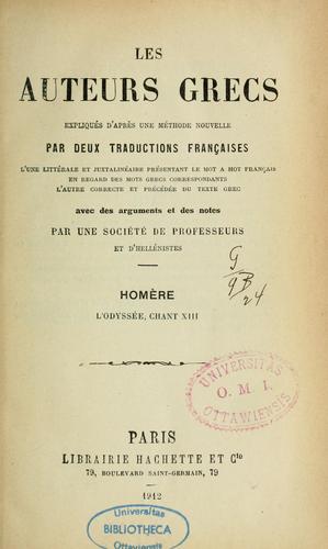 Homère: L'Odyssée (French language, 1897, Hachette)