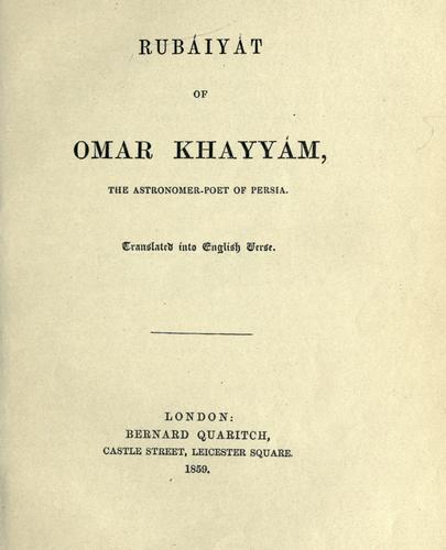 Omar Khayyam: Rubáiyát of Omar Khayyám, the astronomer-poet of Persia (1912, Commonwealth Press)