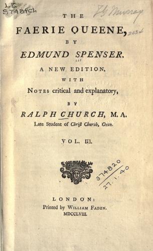 Edmund Spenser: The Faerie queene. (1758, Printed by W. Faden)