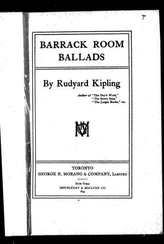 Rudyard Kipling: Barrack room ballads (1982, G.N. Morang, Doubleday & McClure)