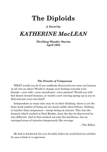 Katherine MacLean: The diploids (1981, Gregg Press)