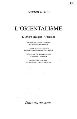 Edward W. Said: L'orientalisme (French language, 2005, le Grand livre du mois)