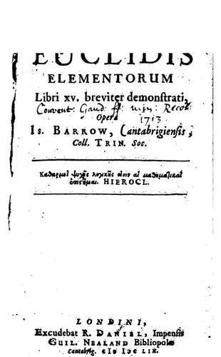 Euclid: Euclidis Elementorum libri XV. (Latin language, 1659, excudebat R. Daniel, impensis G. Nealand)