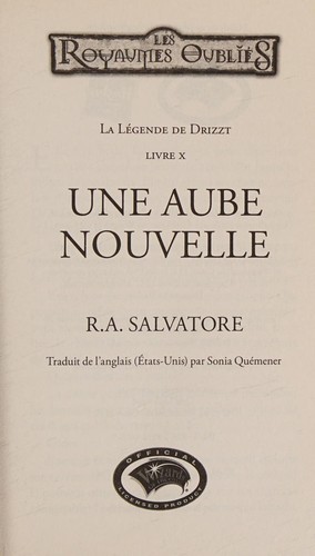 R. A. Salvatore: Une Aube Nouvelle (French language, 2012, Milady)