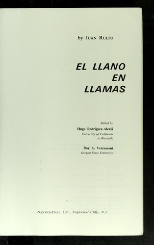 Rulfo, Juan.: El Llano en llamas (Spanish language, 1973, Prentice-Hall)