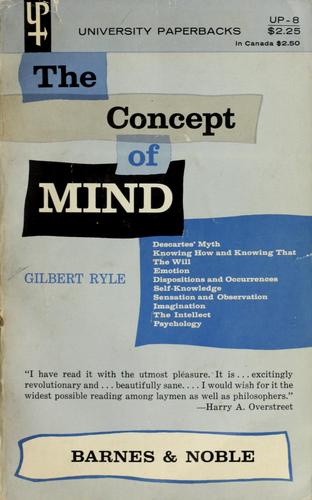 Gilbert Ryle: The concept of mind. (1959, Barnes & Noble)