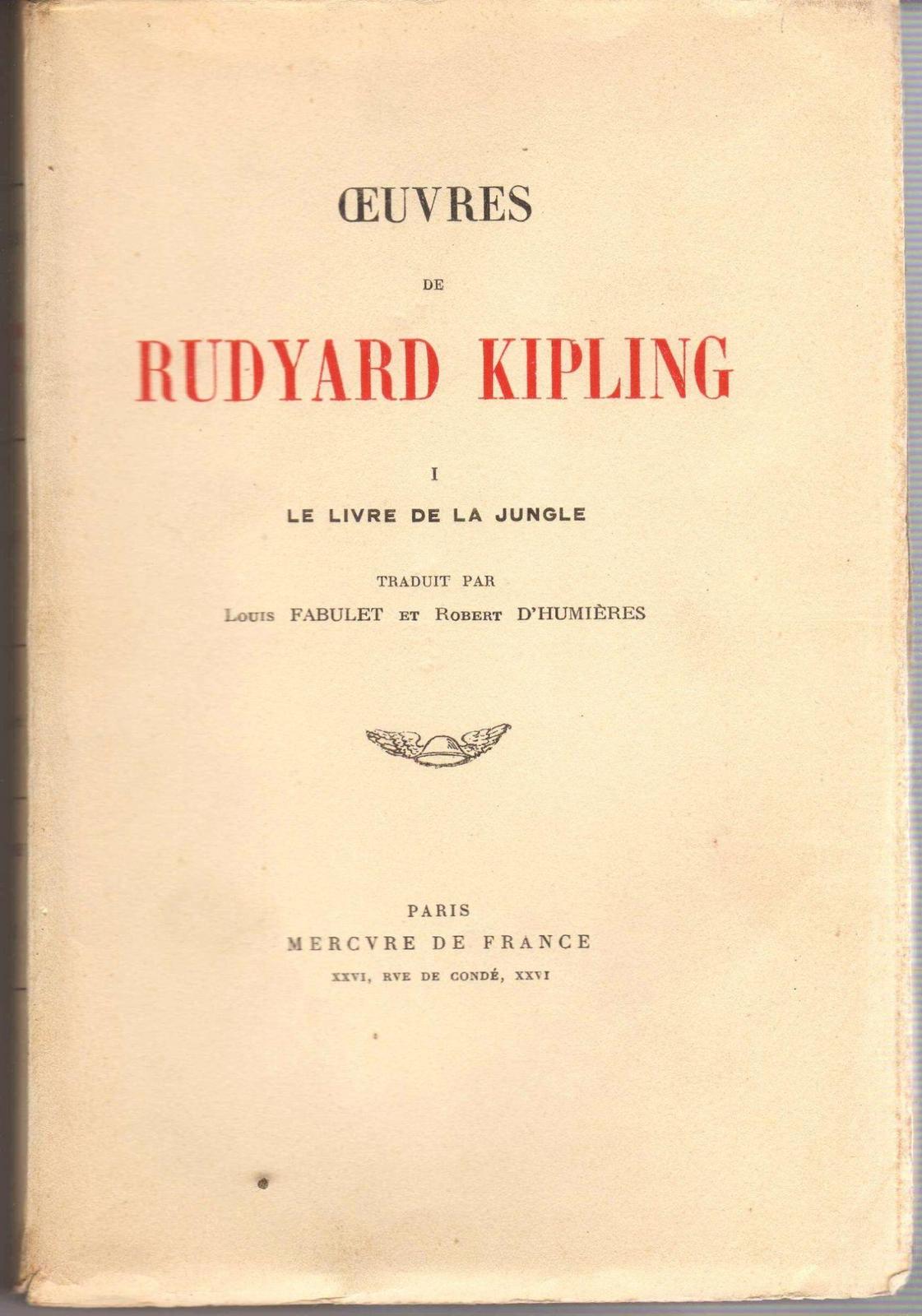 Rudyard Kipling: le Livre de la Jungle (French language, 1945)