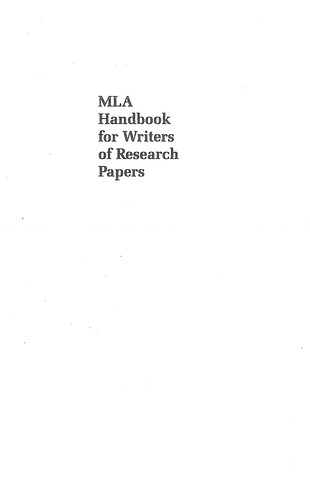 Joseph Gibaldi: MLA handbook for writers of research papers (2009, Modern Language Association of America)