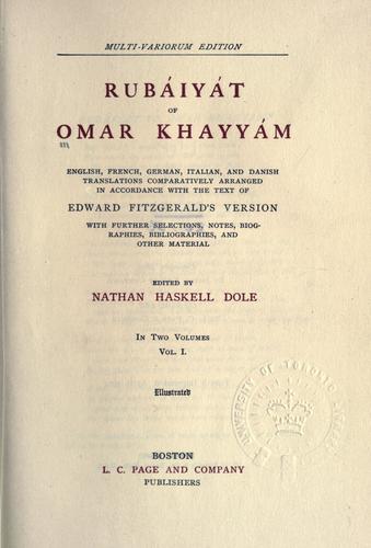 Omar Khayyam: Rubáiyát of Omar Khayyám (1912, L.C. Page)