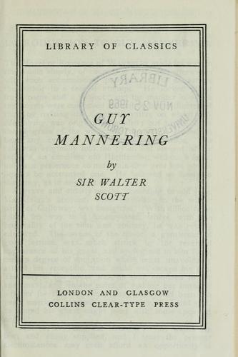 Sir Walter Scott: Guy Mannering (1900, Collins)