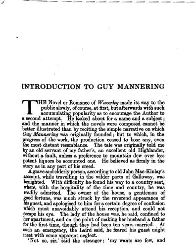 Sir Walter Scott: Guy Mannering (1910, Century)