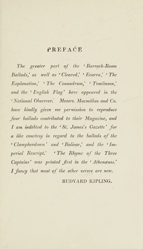 Rudyard Kipling: Barrack-room ballads and other verses. (1916, Methuen)