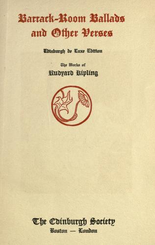 Rudyard Kipling: Barrack-room ballads and other verses. (1909, Edinburgh Society)