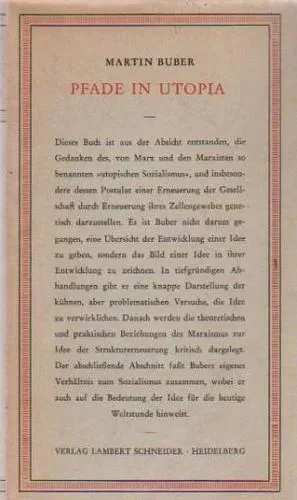 Martin Buber: Pfade in Utopia (German language, 1950, Lambert Schneider Verlag)