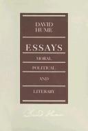 David Hume: Essays, moral, political, and literary (1985, LibertyClassics)