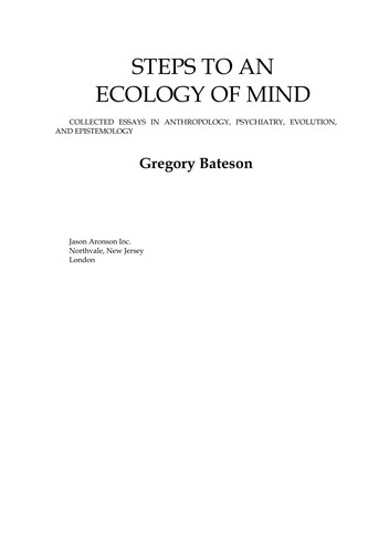 Gregory Bateson: Steps to an ecology of mind (1987, Aronson)