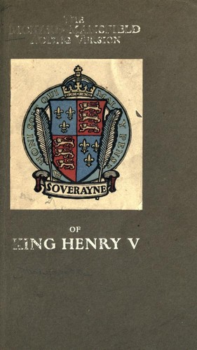 William Shakespeare: The Richard Mansfield acting version of King Henry V (1901, McClure, Phillips)